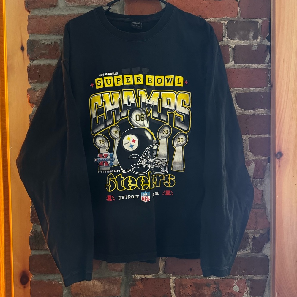 Vintage 2006 Super Bowl Champs Steelers Long Sleeve Shirt - XL